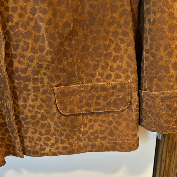 NWT Leather Leopard Print Jacket - Picture 4 of 8